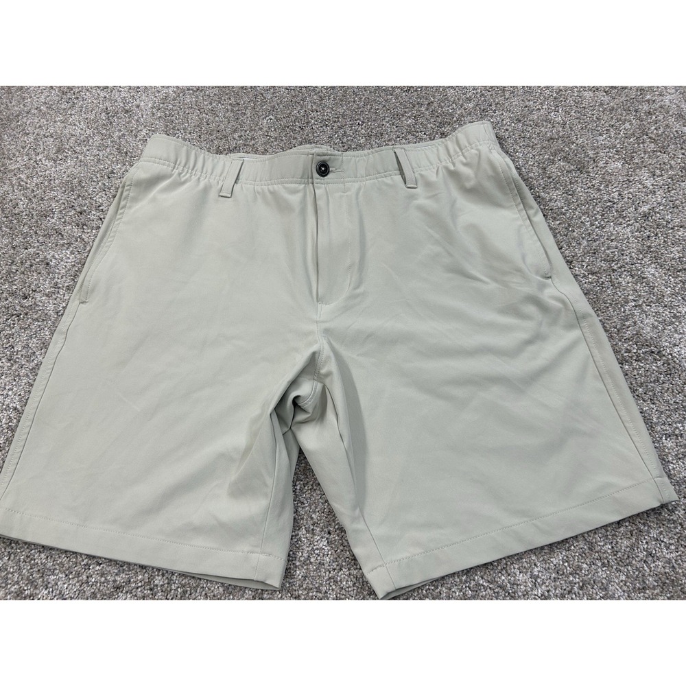 Under Armour Golf Shorts Mens 38 HeatGear Beige Lightweight Modern 9" #0430